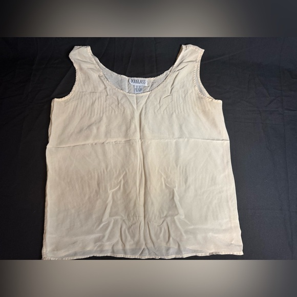 Douglas Tops - Elegant Cream Sleeveless Tank Top